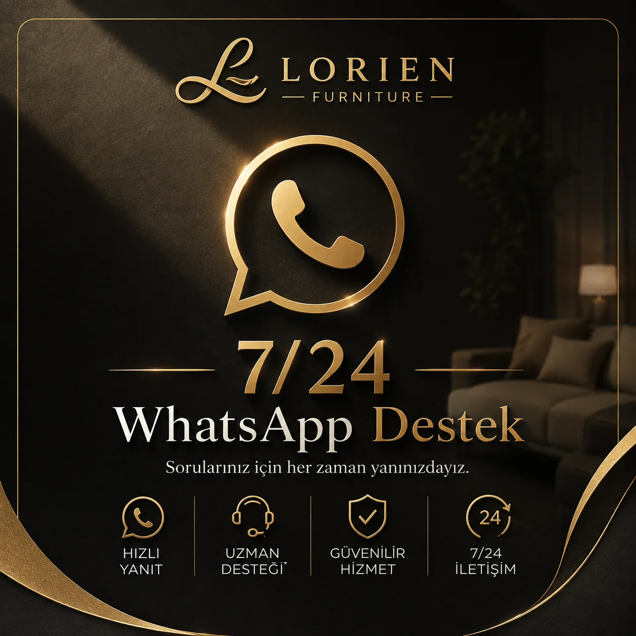 7/24 WhatsApp destek — hızlı yanıt, uzman desteği, güvenilir hizmet